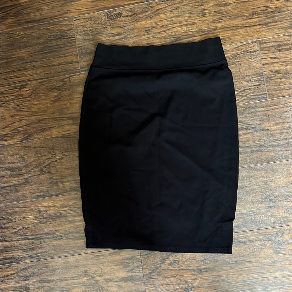 Black Knee-Length Pencil Skirt for Work